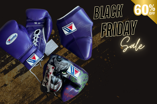 Pro Winning boxing gloves set Leather 10oz 16oz Lace up - Velcro