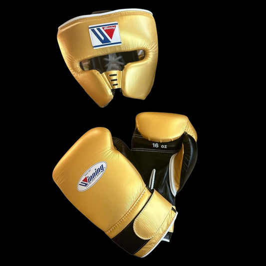Gold Black Winning Boxing Gloves set, Winning Strap Boxing Glove winning head guard, winning boxing set Winning Lace up Boxing Glove set, Boxing Glove set, Winning boxing gear set, PF Fitness Gear, Winning set, PF FITNESS GEAR winning gear, winning Boxing Glove