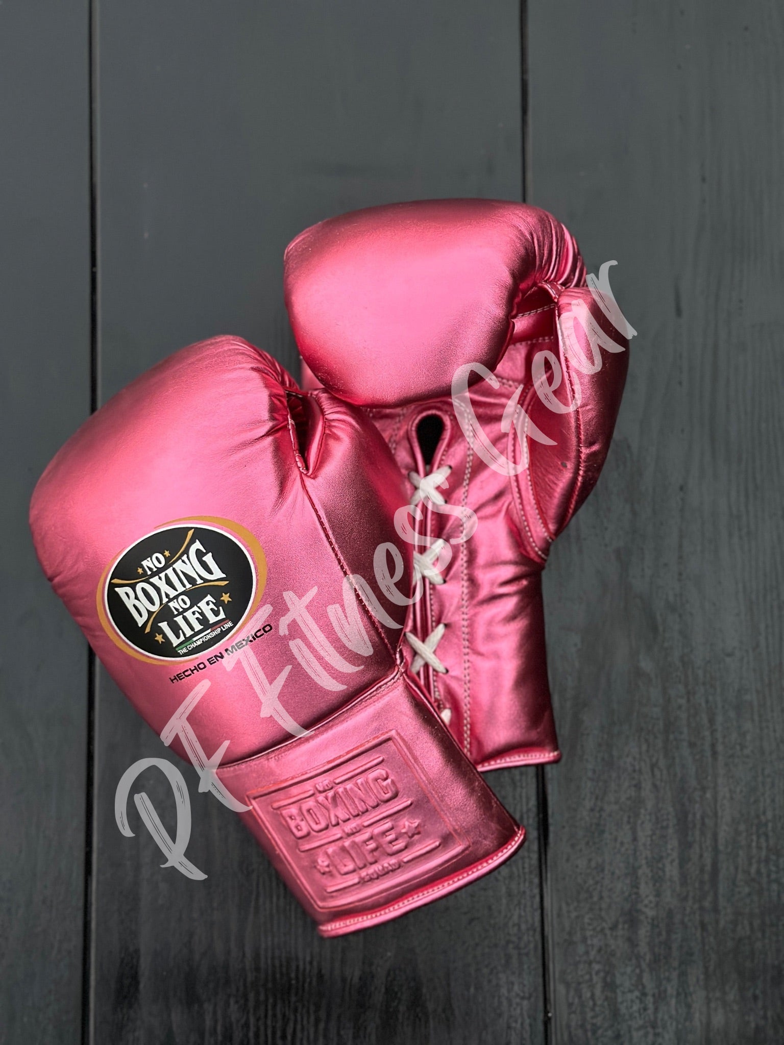 No Boxing No Life Gloves set Velcro lace up Pink