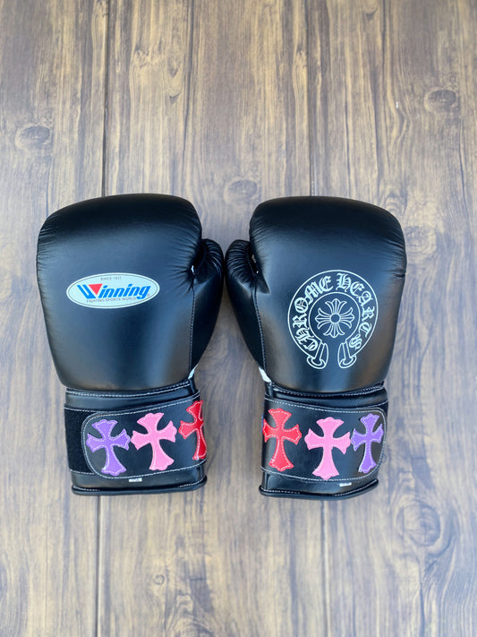 Winning boxing gloves, Winning Lace up Boxing Glove, winning cross boxing glove - Black