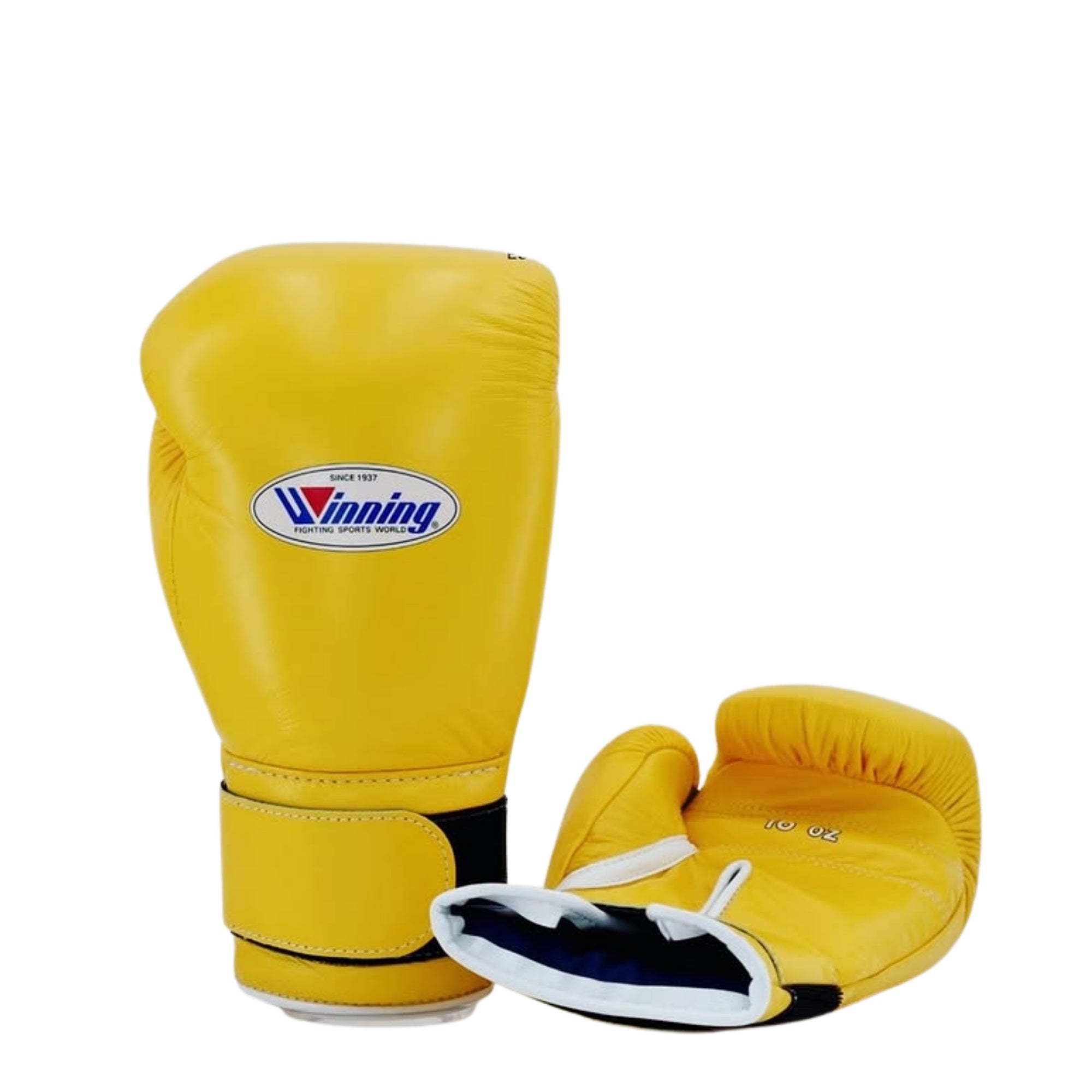 Winning Velcro boxing gloves Yellow Leather