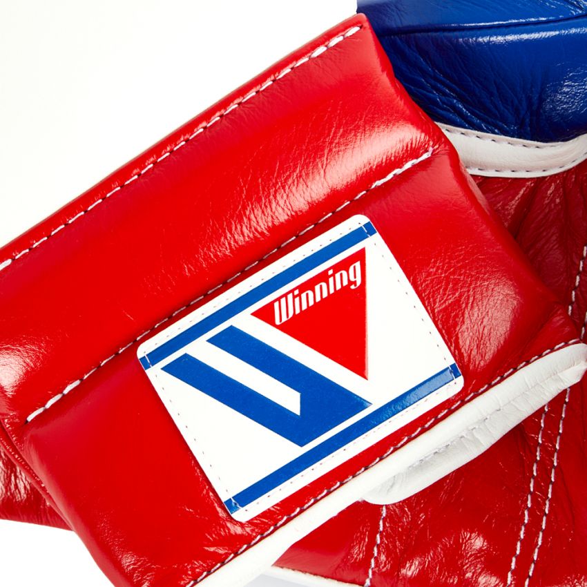 Winning boxing glove 12oz Lace up Red Blue White Leather