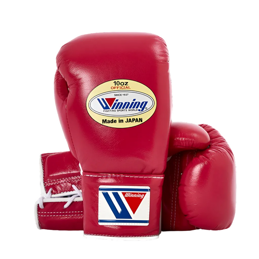 Winning boxing gloves Pink Leather 12oz Lace up