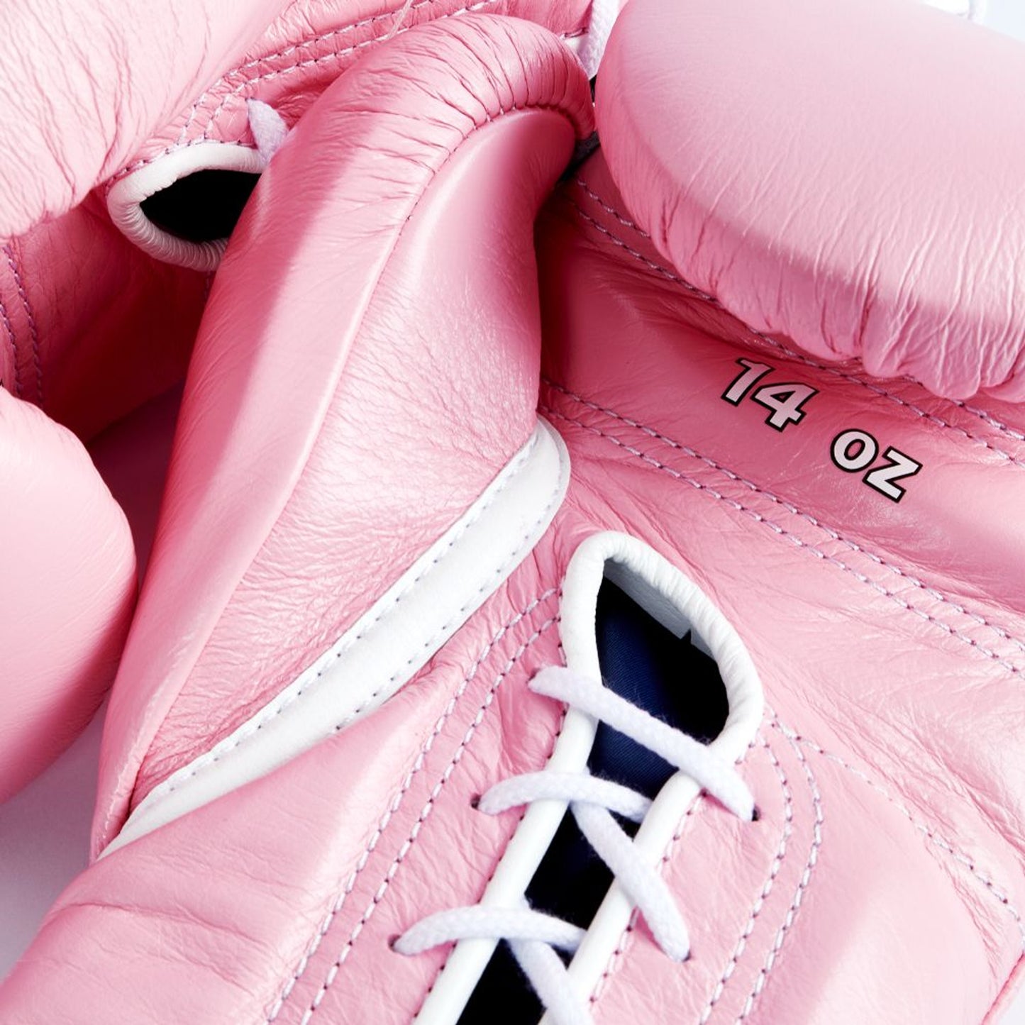 Winning boxing gloves Pink Leather Lace-up
