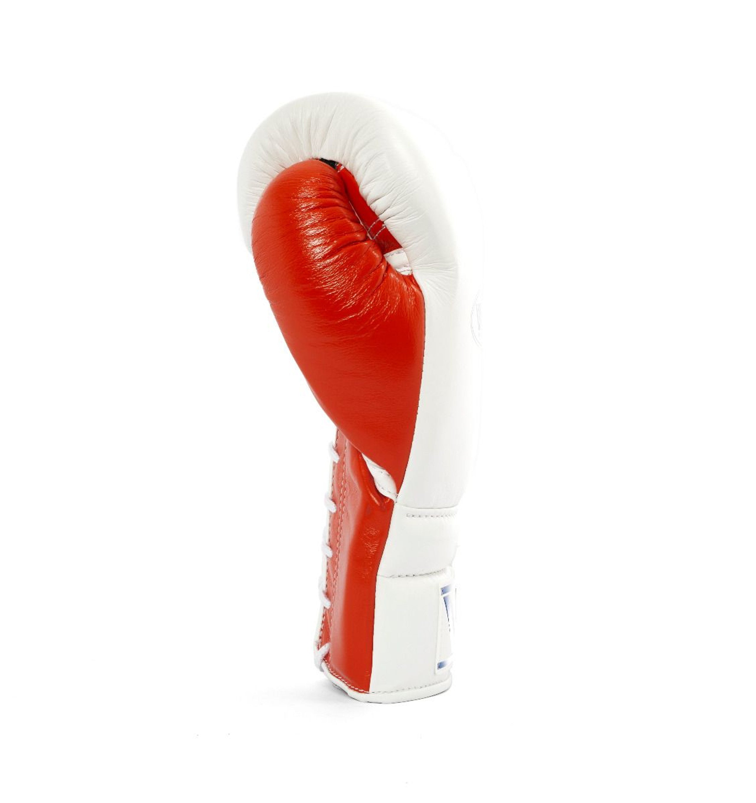 Winning boxing gloves White Orange Leather Lace up