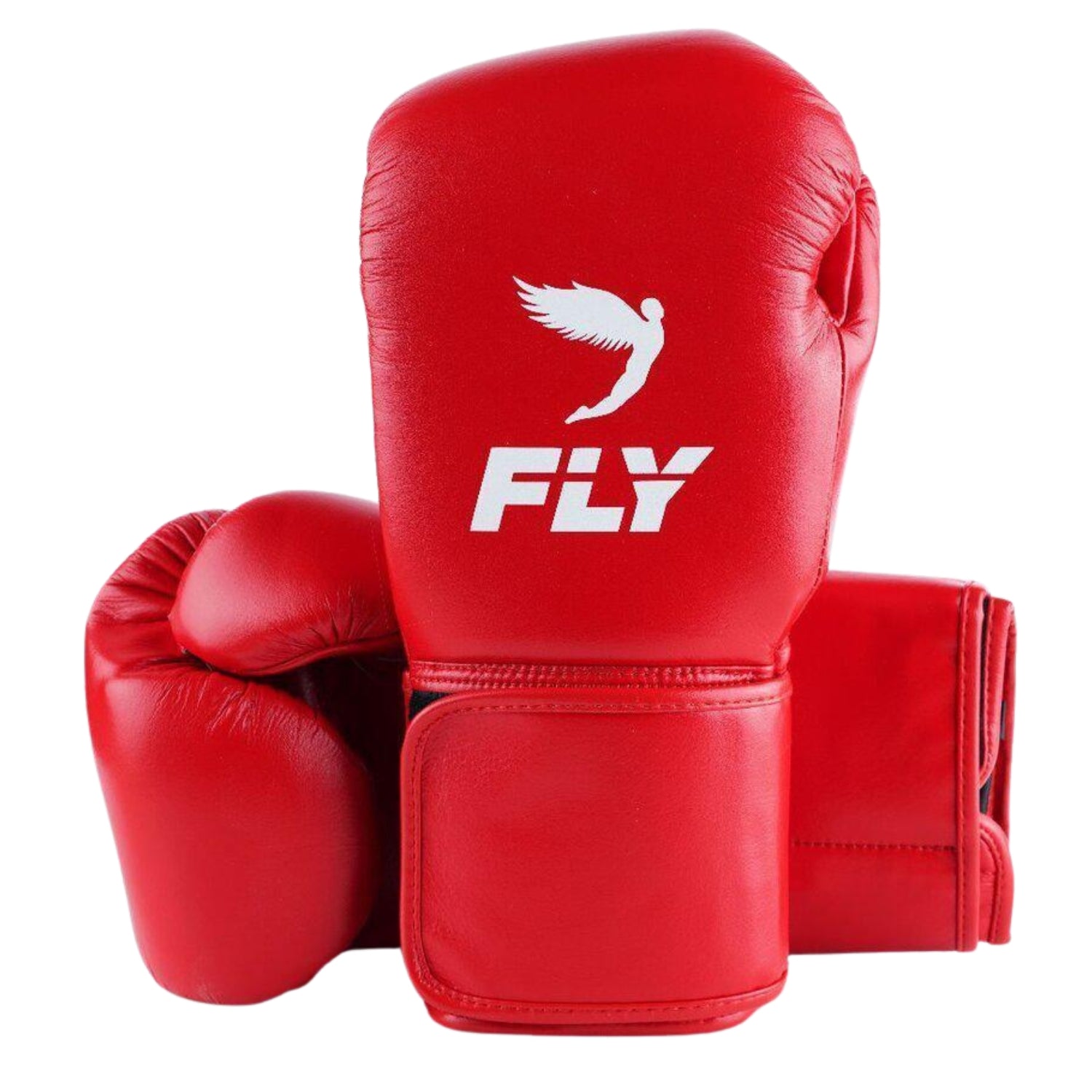 Fly boxing gloves Red Leather Velcro Strap