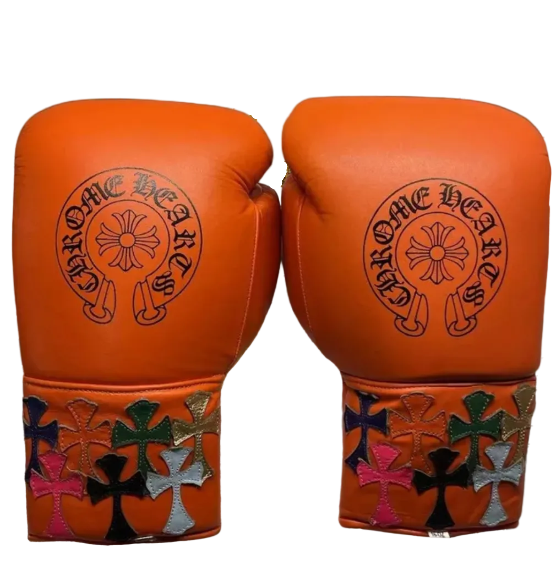 Winning boxing gloves orange leather Velcro or Lace up  6oz-18oz Chrome Cross
