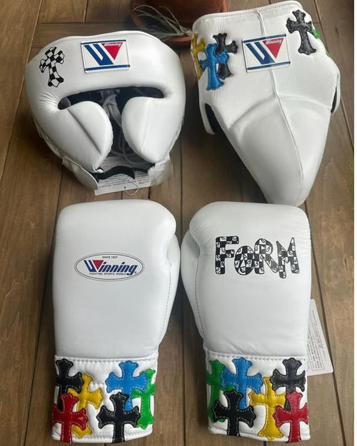 Affordable Cross Winning Boxing set White Leather lace-up