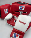 Affordable Winning Boxing Gloves set White Red Leather Lace up