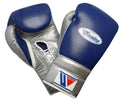 Affordable Winning boxing gloves Blue Silver Leather Lace up - Velcro