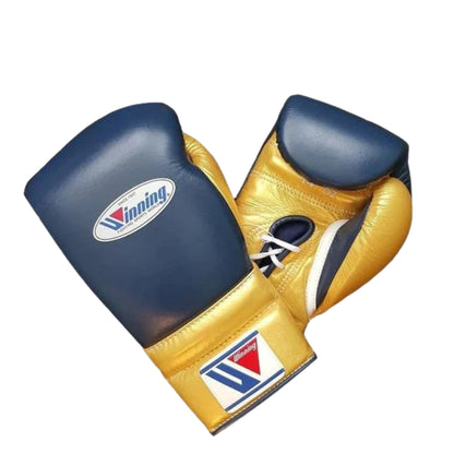 Affordable Winning boxing gloves Gold Leather Lace up