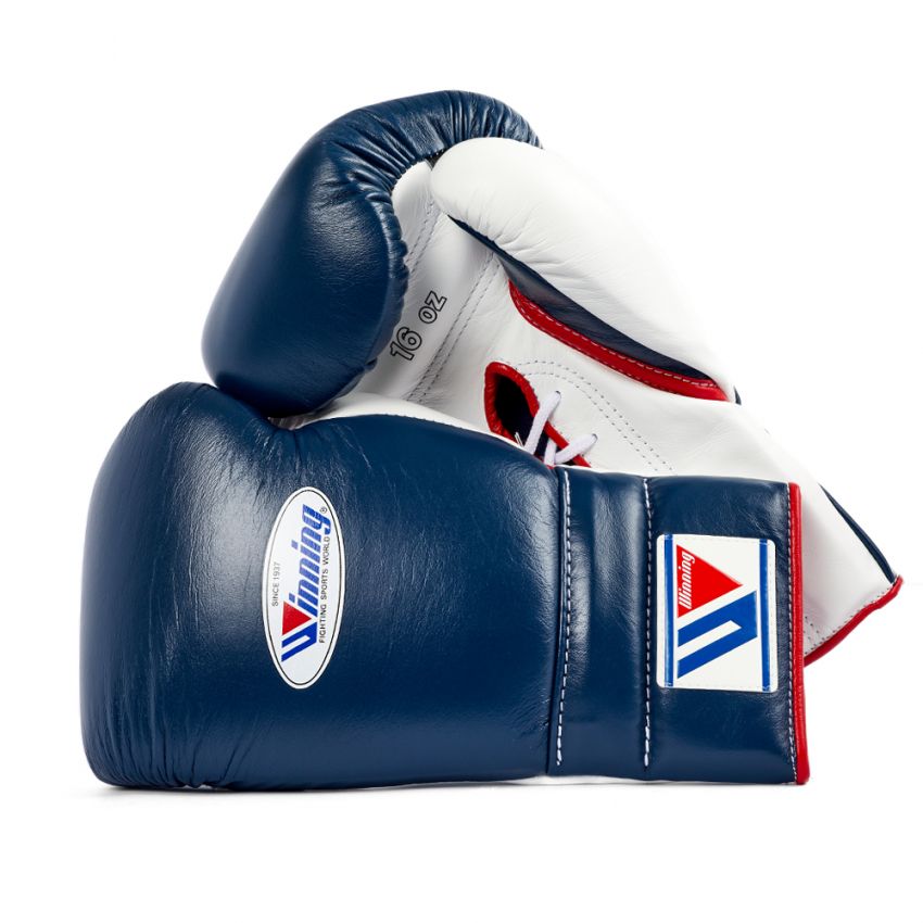 Affordable Winning boxing gloves White Leather Lace up - Velcro