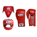 Affordable Winning boxing set Red Leather laceup gloves