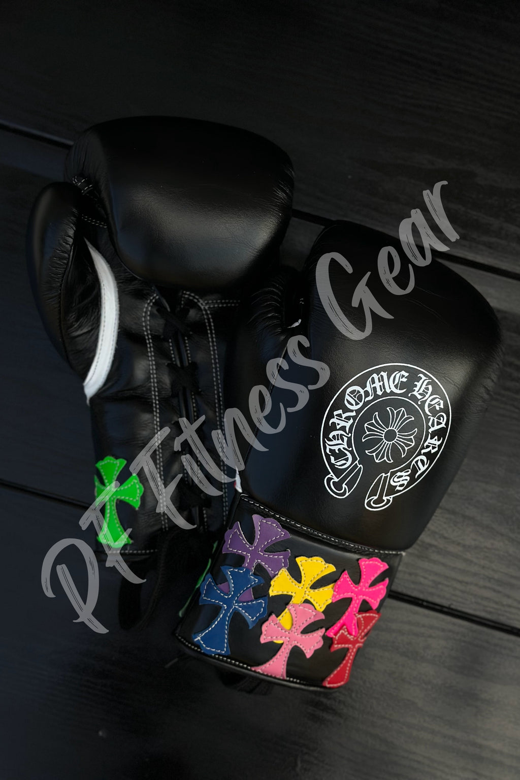 Afforrdable Winning Training boxing gloves BlackLeather Lace up