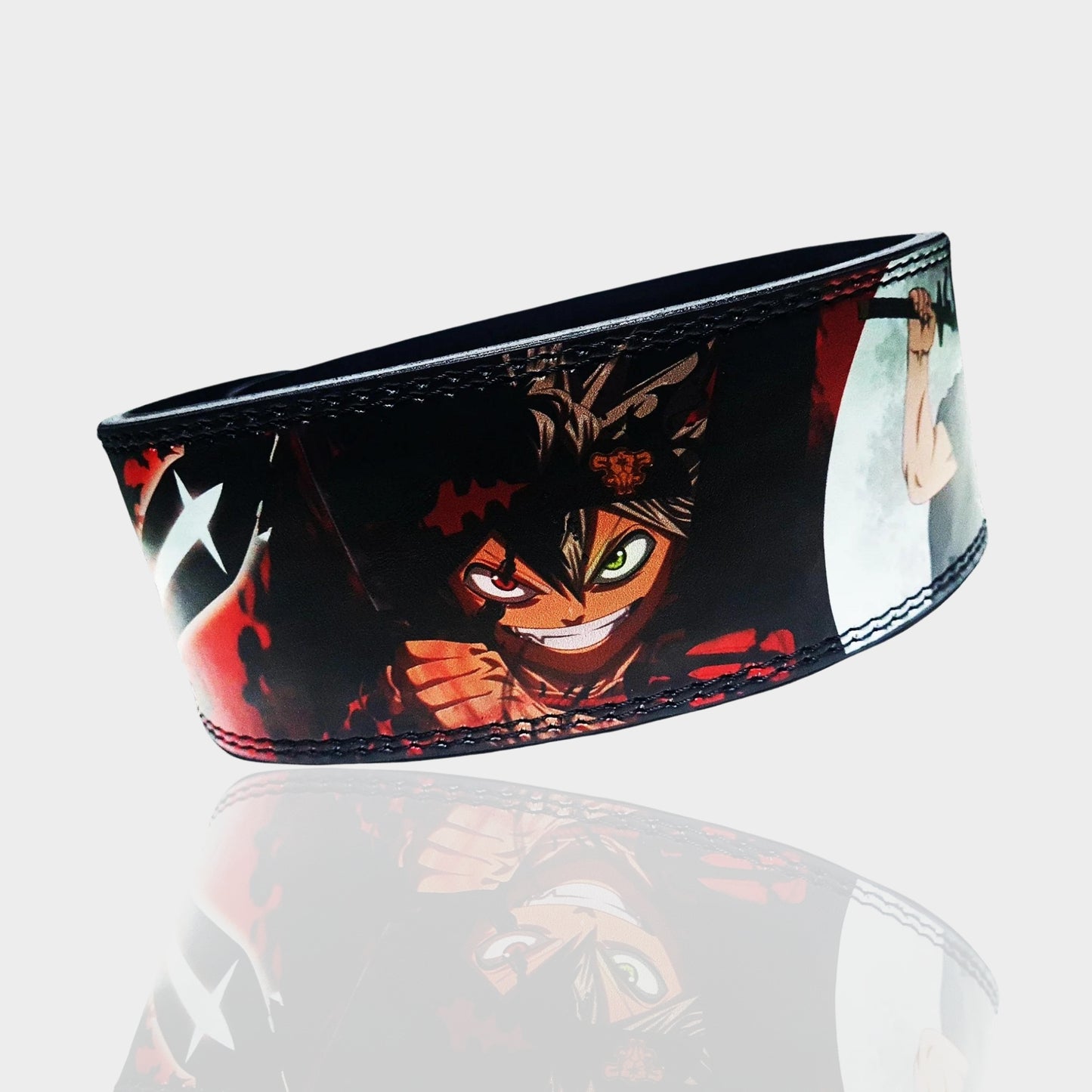 Asta Black Clover powerlifting lever belt, weight lift belt, custom lift belt, black clover weightlifting belt,  gym belt, Custom Squat belt, powerlift belt