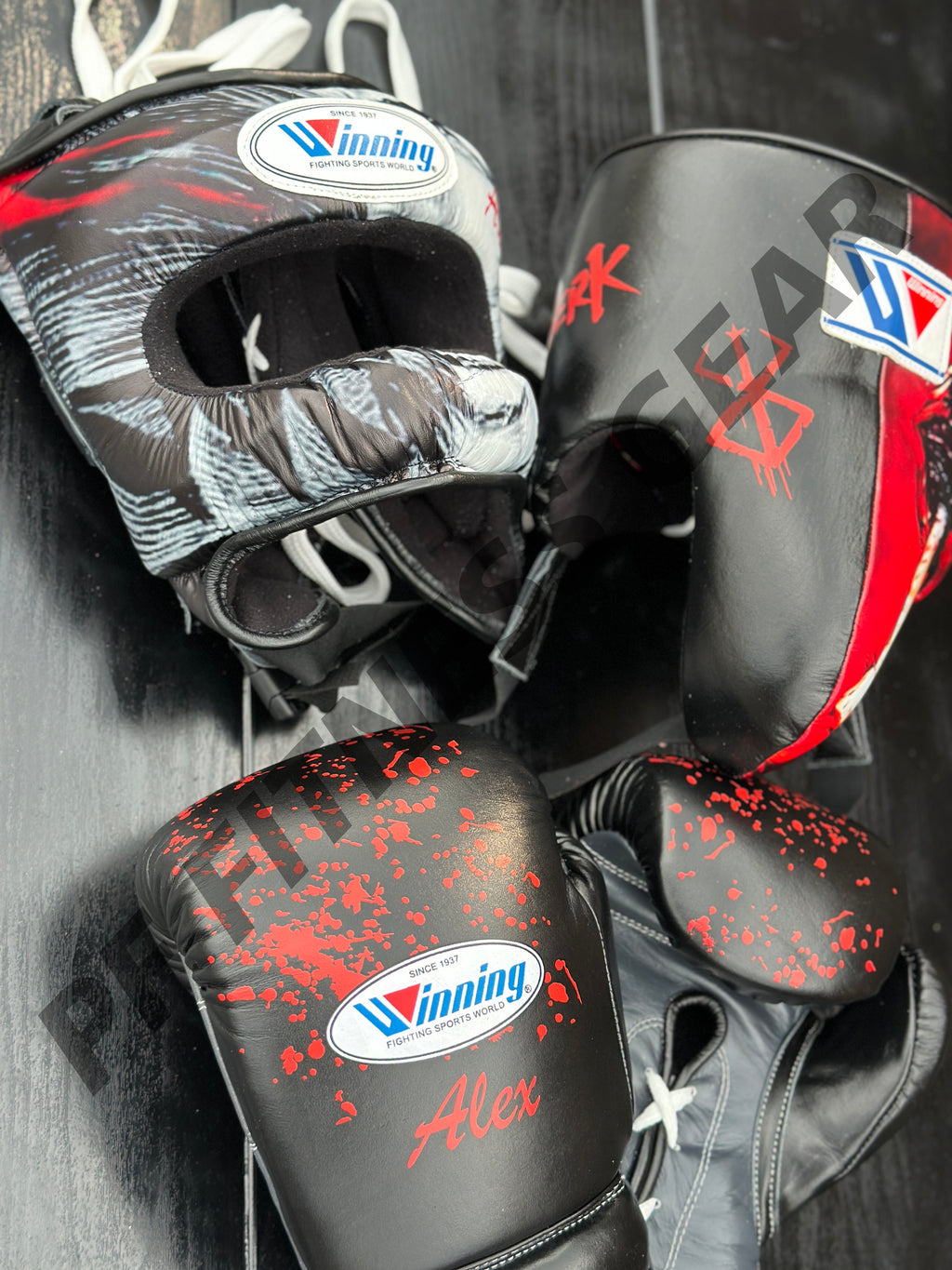 Custom Winning Boxing Glove set Berserk Inspired Black