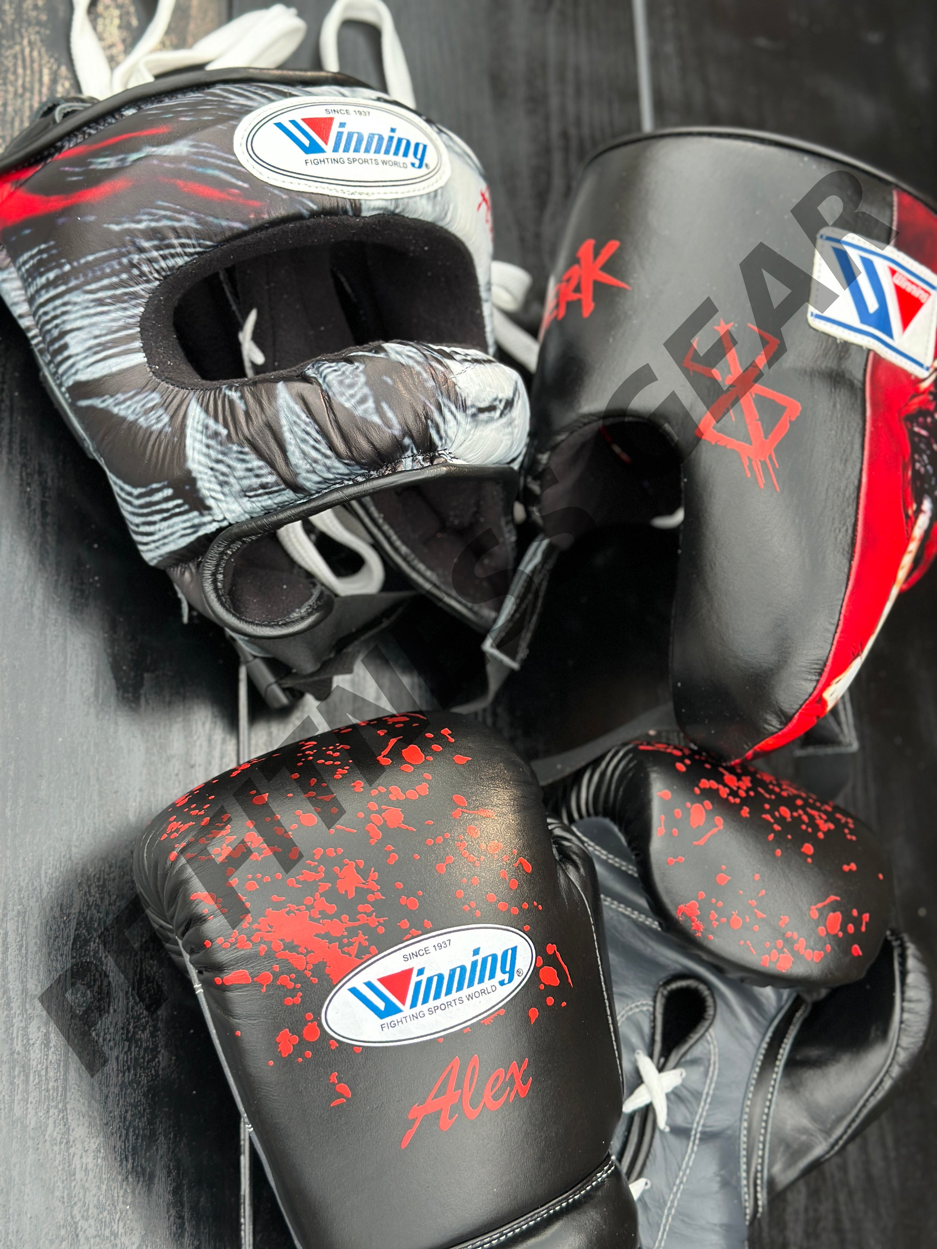 Custom Winning Boxing Glove set Berserk Inspired Black