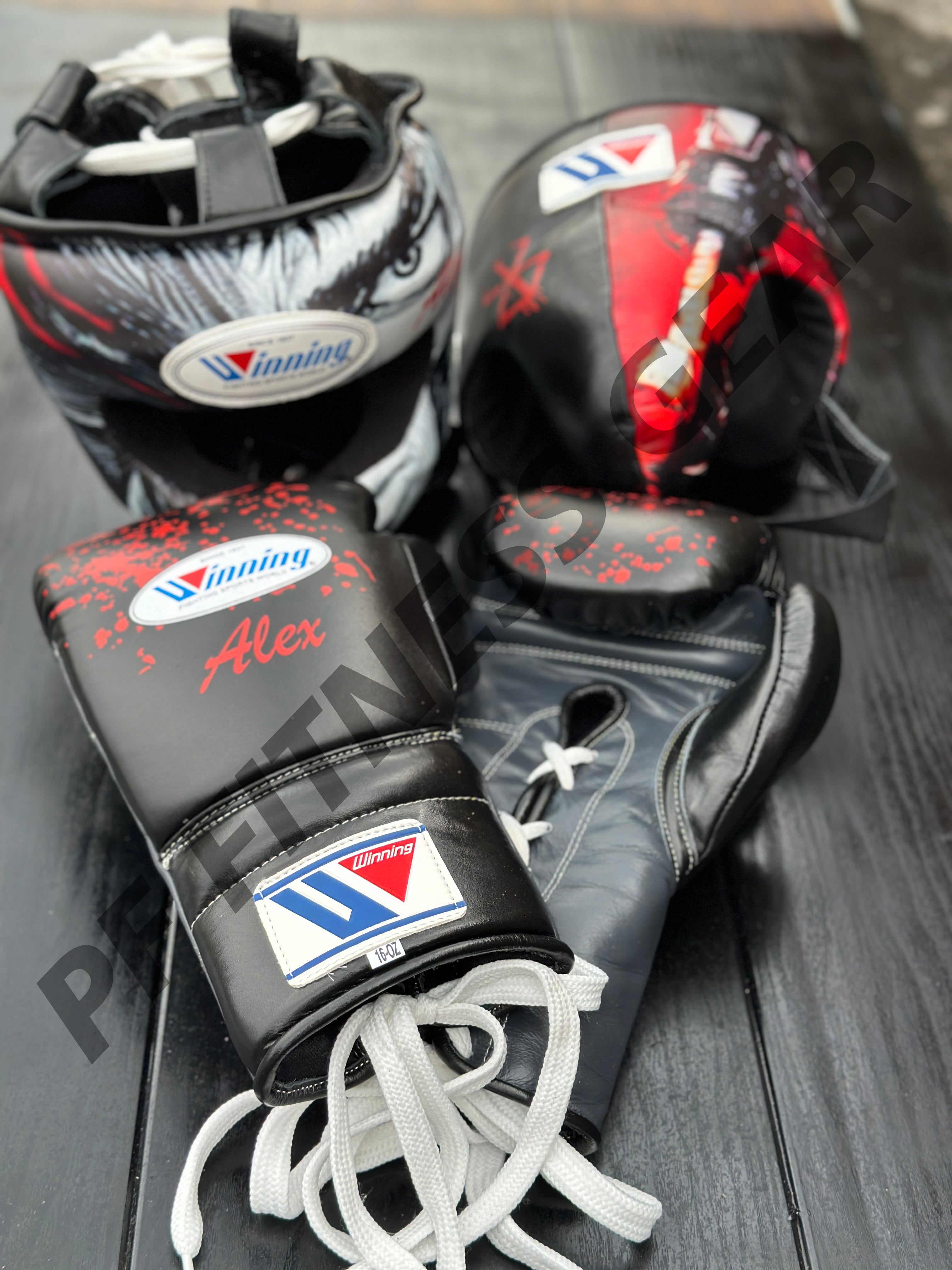 Custom Winning Boxing Glove set Berserk Inspired Black