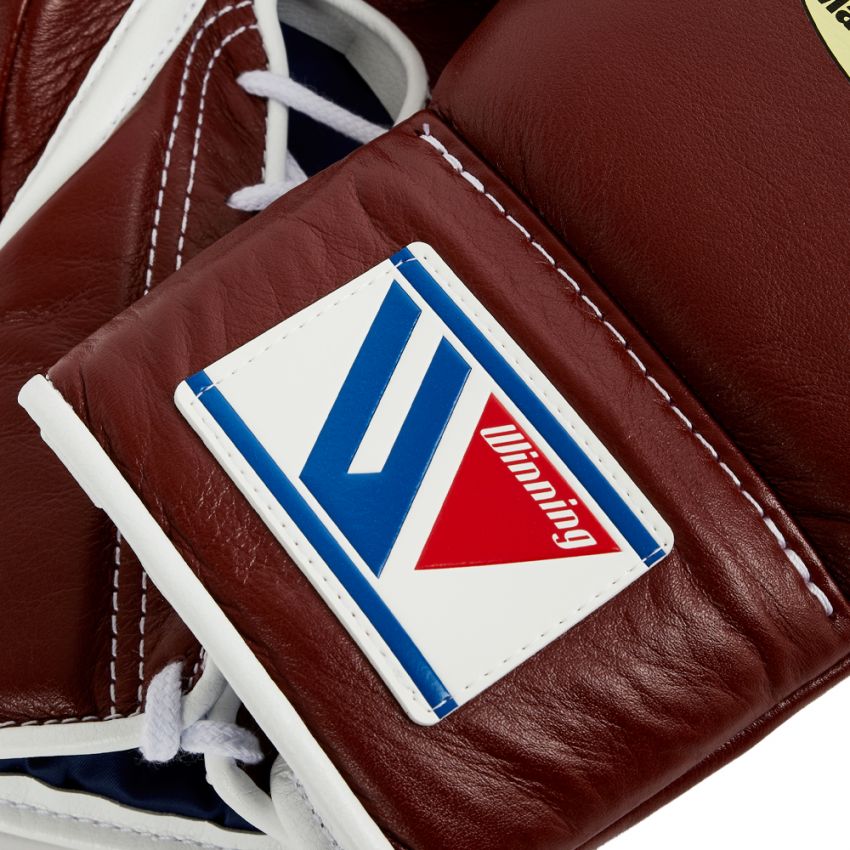 Custom Winning Training boxing gloves Leather Lace up - Velcro