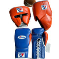 Custom Winning boxing set Blue Orange Leather