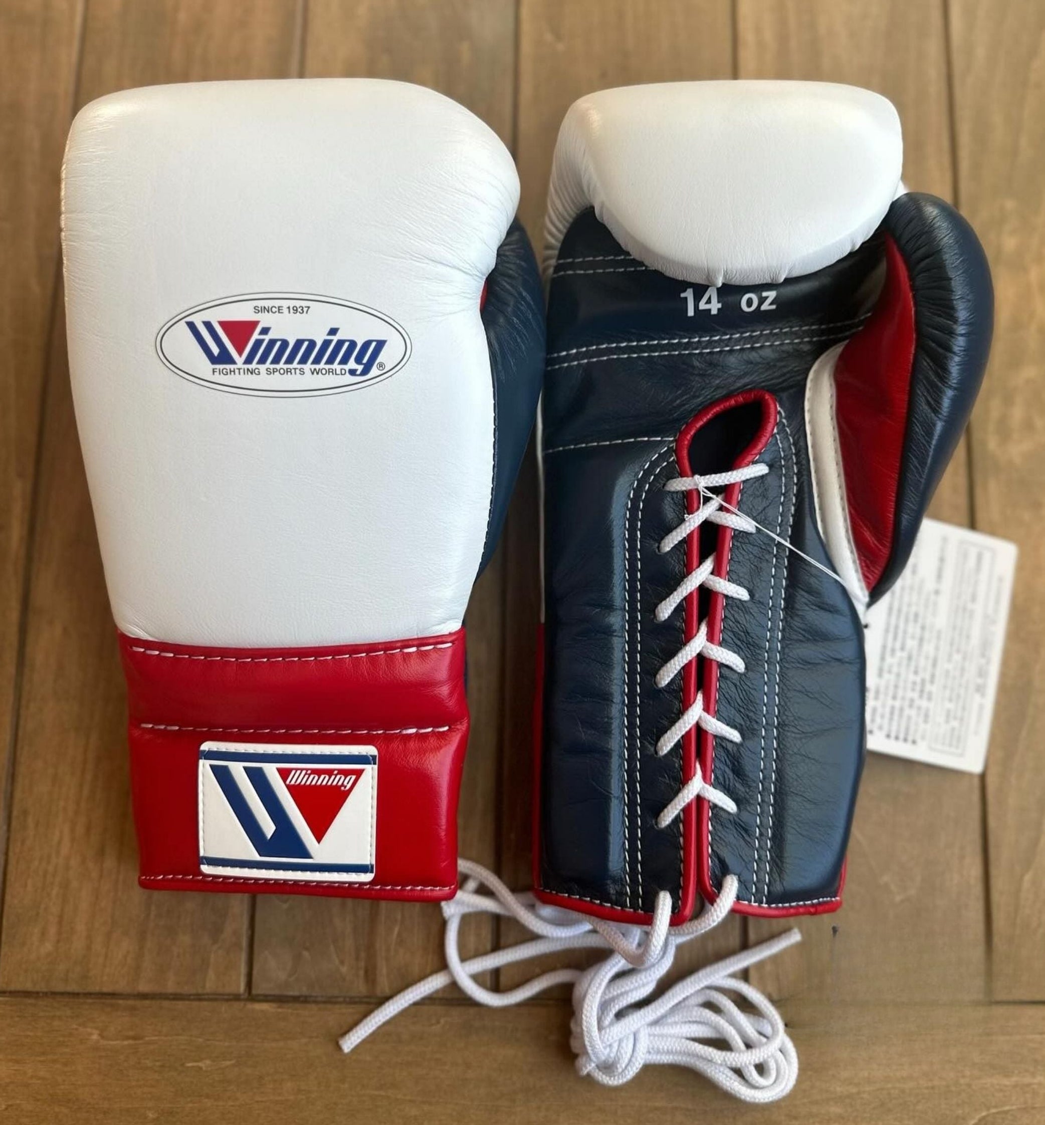 Cutom Winning Training boxing gloves Leather Lace up - Velcro