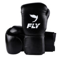 Fly boxing gloves Black Leather Velcro Strap