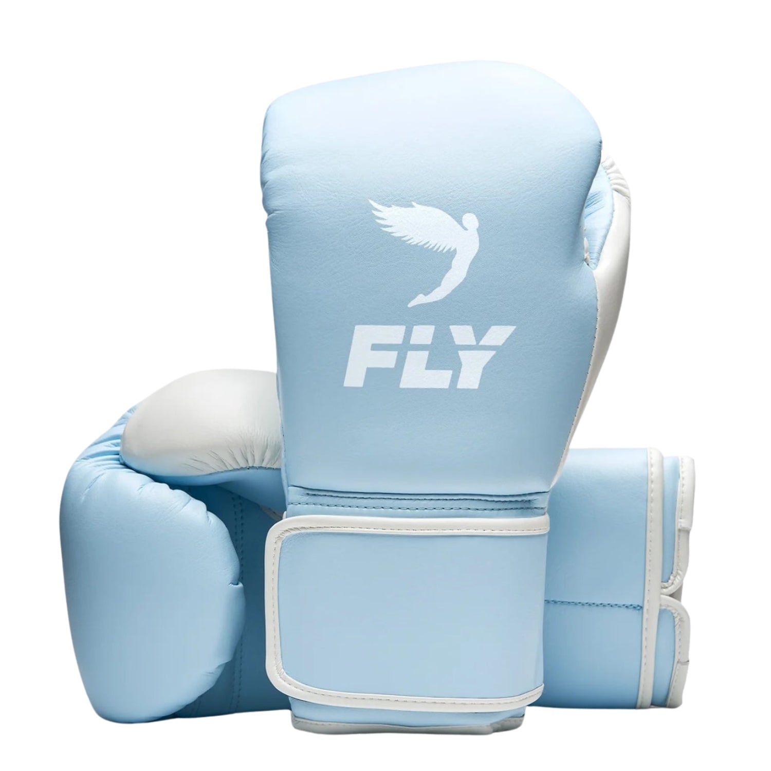 Fly boxing gloves Sky Blue Leather Velcro Strap