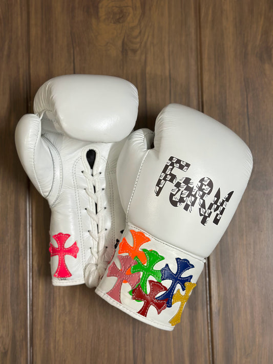 White Winning boxing gloves, Winning cross Lace up Boxing Glove, winning cross boxing glove - Cross