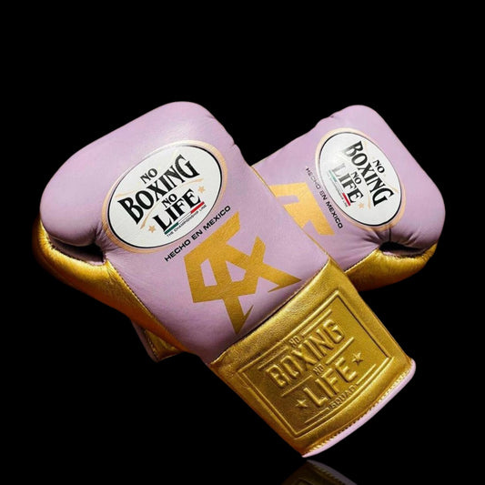 No Boxing No Life Boxing Gloves, NBNL Boxing Gloves, Birthday Gifts for him - Pink Golden