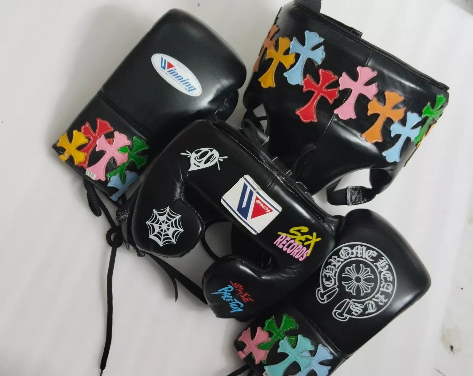 Winning Boxing Glove set, Winning Boxing gear, Black winning cross design boxing set Winning Lace up Boxing Glove set, Boxing Glove set, Winning boxing gear set, Winning set, winning gear, winning Boxing Glove, Winning groins, Winning head Gear, winning Boxing Set, Focus pads, Gloves for Gym, Fight Gloves, Gift for Him, Gift for Son, Father days Gift, Black Friday Sale, Christmas Gift, Thanks Giving Gift, New Year Gift, Cyber sale, Valentine Gift, Gift for her, Gift for Daughter, Gym Gift, Fitness Gift