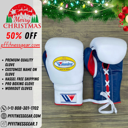 Winning Boxing Gloves, Winning Boxing gloves, White Blue Red Winning Lace-up Boxing Glove, Boxing Glove, Winning boxing gear, Winning gear, winning Boxing Glove, Winning Gloves, Winning Boxing Gear, PF Fitness gear, PFFITNESSGEAR, Gloves for Gym, Fight Gloves, Gift for Him, Gift for Son, Father days Gift, Black Friday Sale, Christmas Gift, Thanks Giving Gift, New Year Gift, Cyber sale, Valentine Gift, Gift for her, Gift for Daughter, Gym Gift, Fitness Gift, Motivational Gift, Lace-up, Winning Boxing Gear