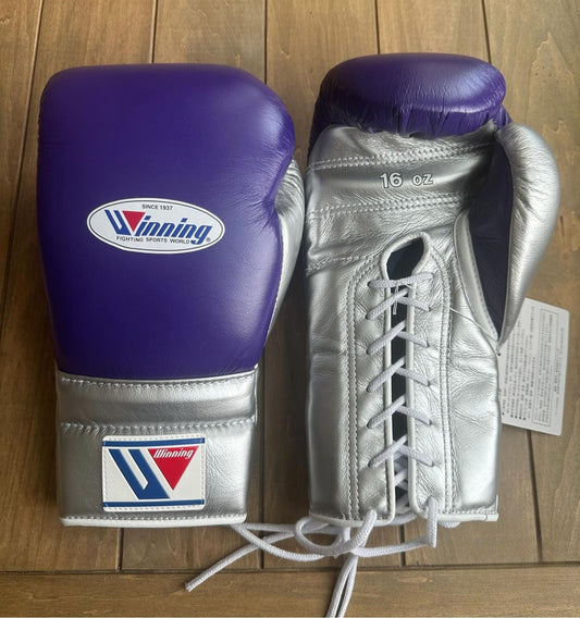 Winning Boxing Gloves, Winning Lace-up Boxing Glove, Silver Purple Boxing gloves, Boxing Glove, Winning boxing gear, Winning gear, winning Boxing Glove, Winning Gloves, Winning Boxing Gear, PF Fitness gear, PFFITNESSGEAR