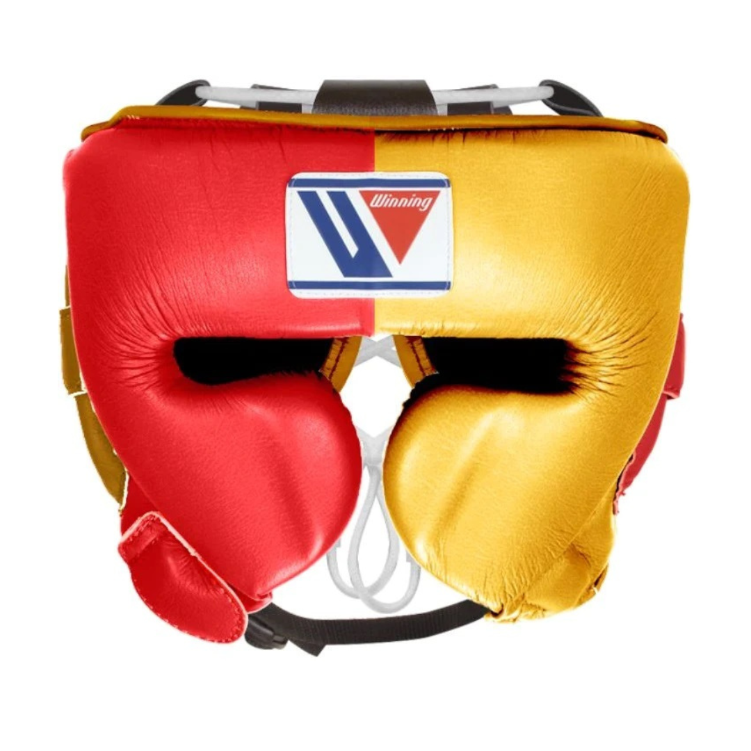 Winning Boxing Head guard face helmet Red Gold
