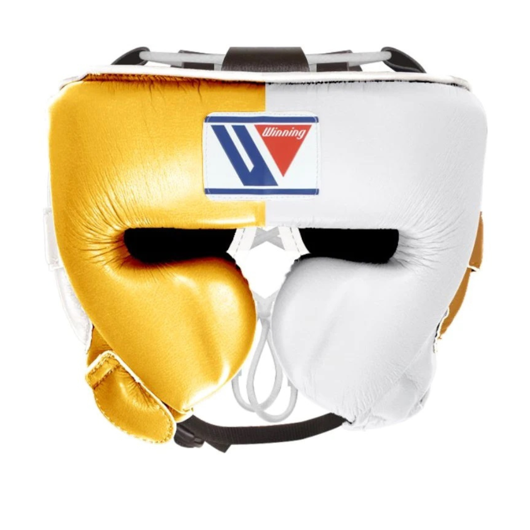  Winning Boxing Head guard face helmet White Gold
