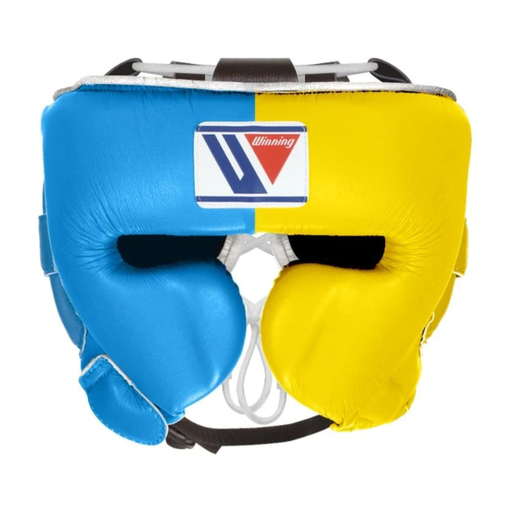 Winning Boxing Head guard face helmet Yellow Blue