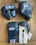 Winning Training Boxing Gloves set Blue White 