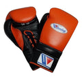 Winning Training boxing Black Orange gloves Leather Lace up - Velcro