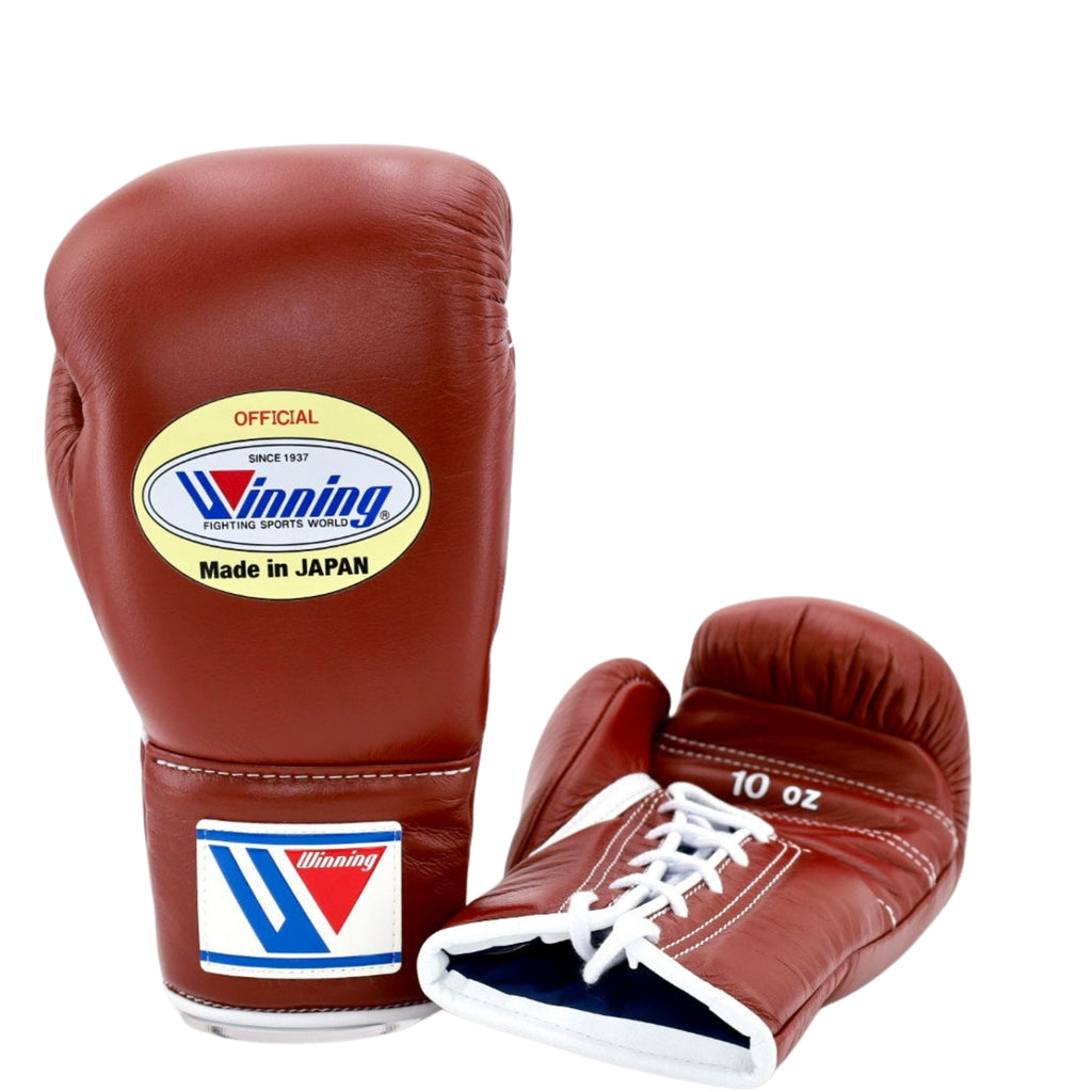 Winning Training boxing gloves 14oz, 16oz Brown Leather Lace-up