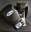 Winning Training  boxing gloves Black Leather Lace up