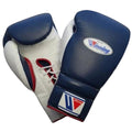 Winning Training boxing gloves Blue White Red Leather Lace up - Velcro