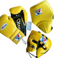 Winning Training boxing gloves Kill bill set yellow Leather Lace up - Velcro