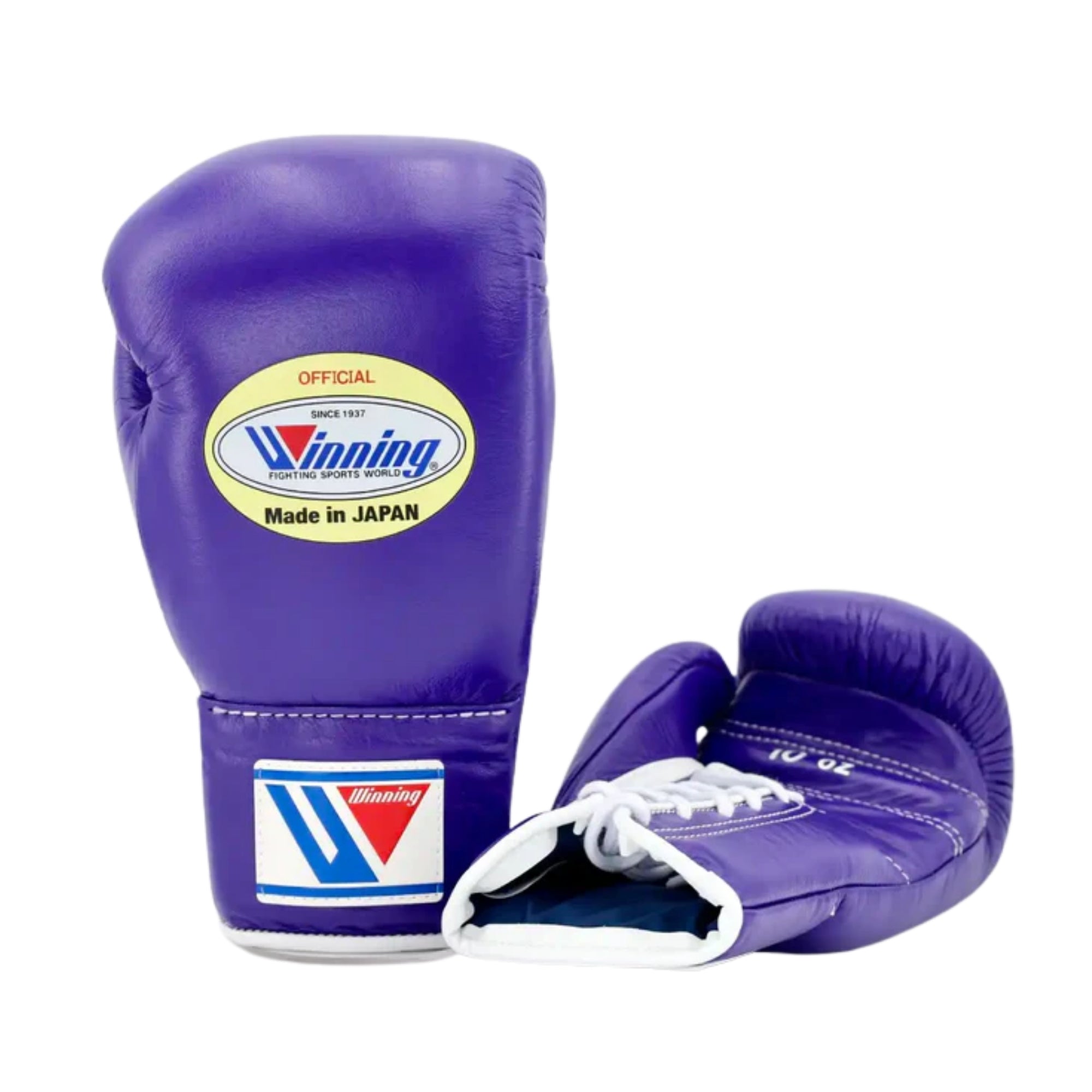 Winning Training boxing gloves Purple Leather Lace up 