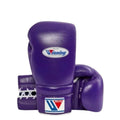 Winning Training boxing gloves Purple Leather Lace up - Velcro