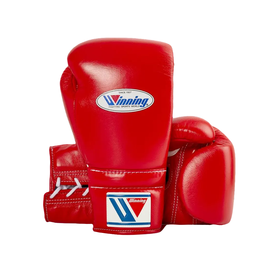 Winning Training boxing gloves Red Lace up - Velcro