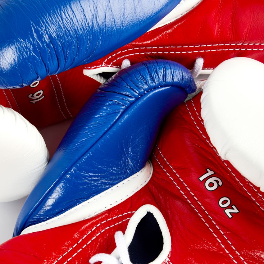 Winning boxing glove 12oz Lace up Red Blue White Leather