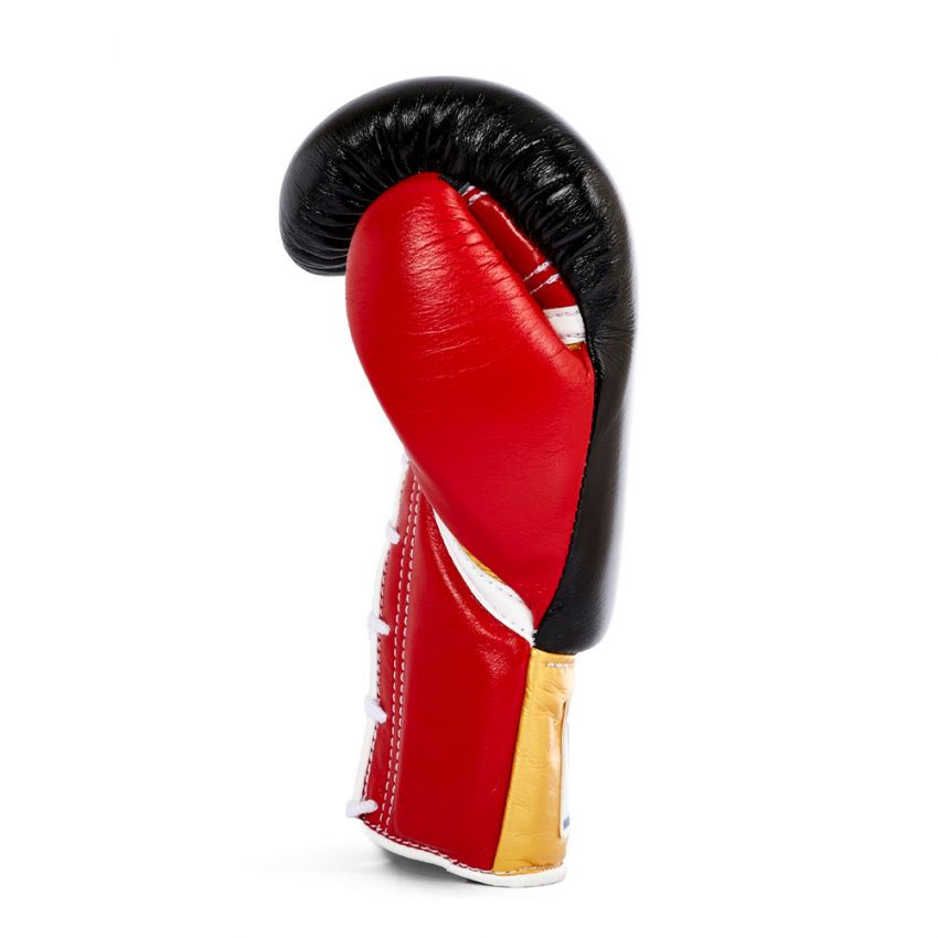 Winning boxing gloves Lace up Black Red Gold Leather 16oz