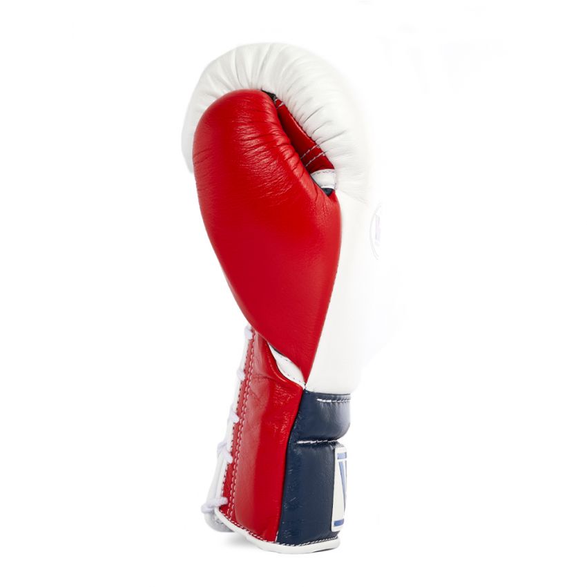 Winning boxing gloves Red White Blue Leather Lace up