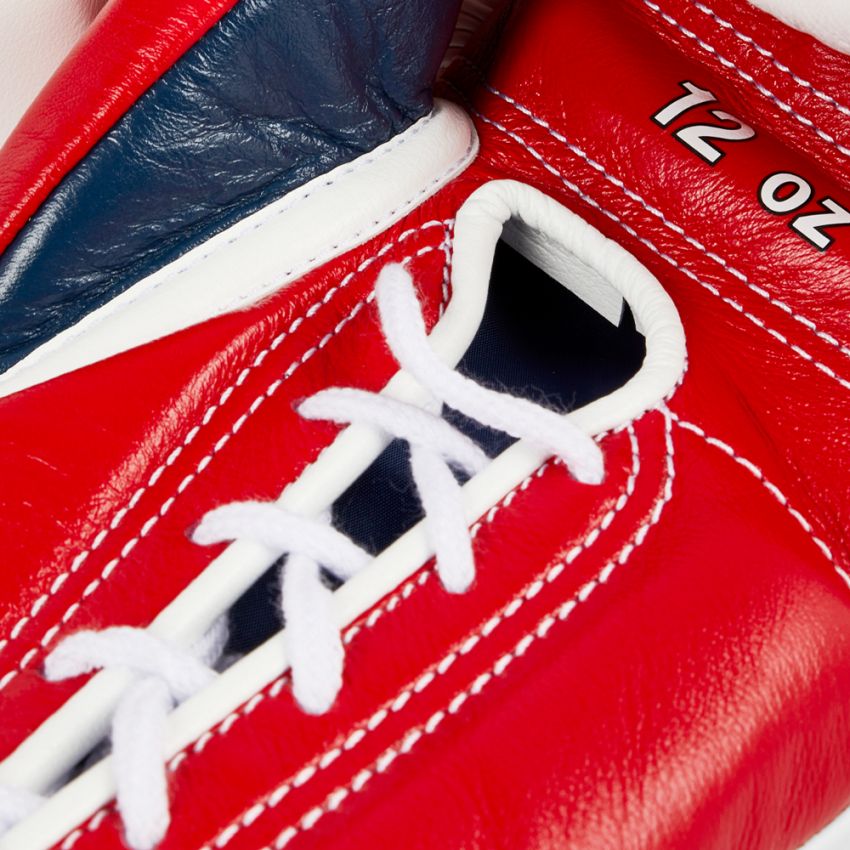 Winning boxing gloves Red White Blue Leather Lace up