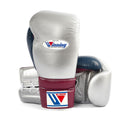 Winning boxing gloves Affordable Silver Leather Lace up - Velcro