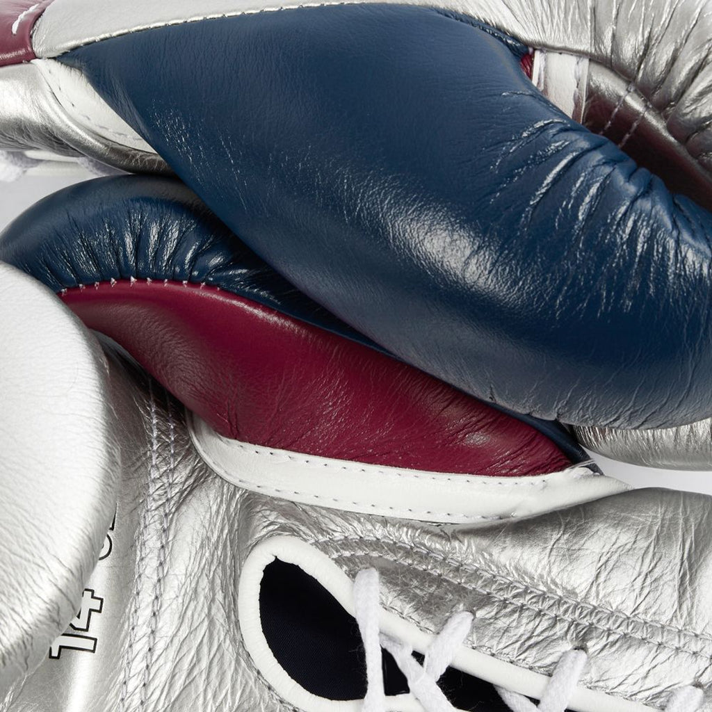 Winning boxing gloves Affordable Silver Leather Lace up - Velcro
